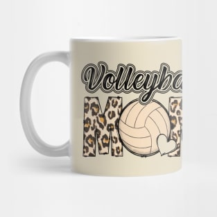 Cute Volleyball Mom Life Senior Volleyball Mom Team Leopard Mug